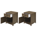 Groove Side 1 Drawer, 1 Door Nightstands 2 Piece Set Living Room Walker Edison  Thumbnail