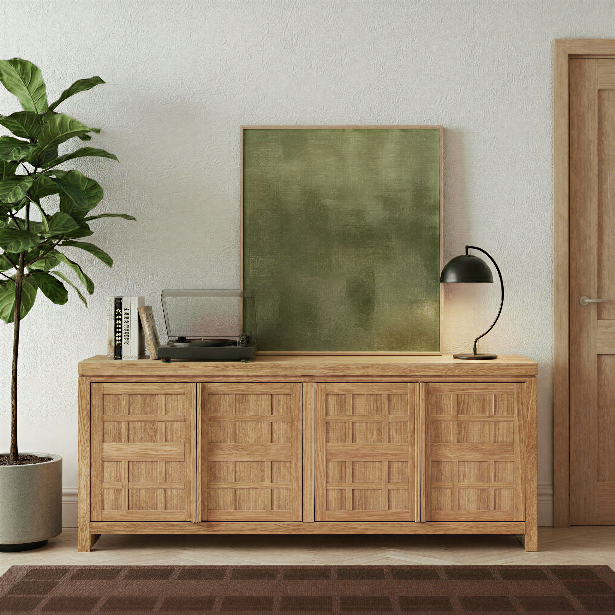 Booker Modern Windowpane TV Stand Sideboard | Walker Edison