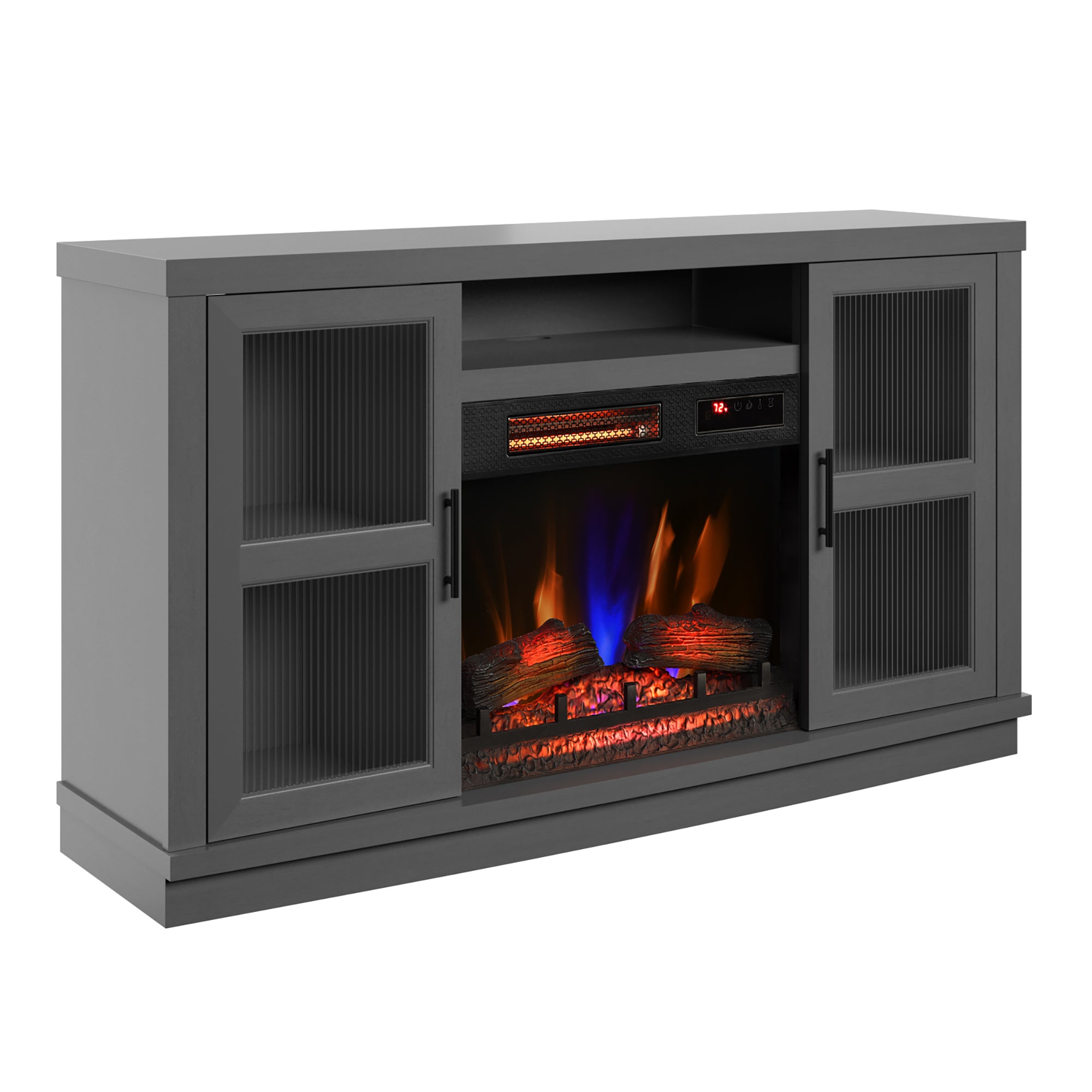 duraflame® Reeded Glass Door Electric Fireplace TV Stand Media