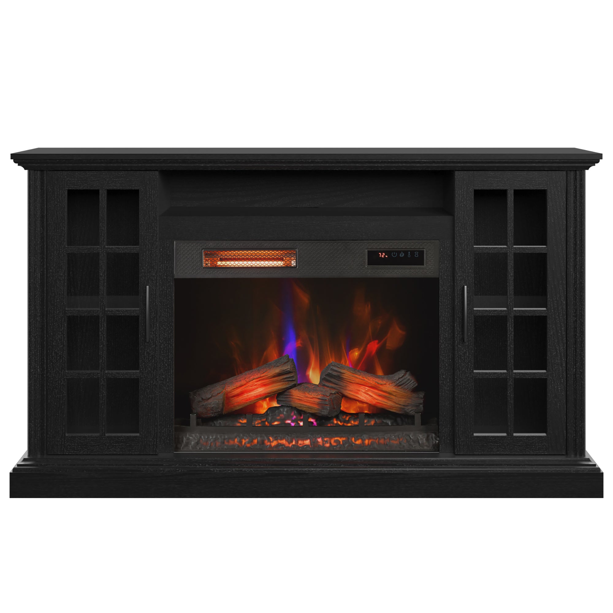 duraflame® Windowpane Glass Door Electric Fireplace TV Stand Media