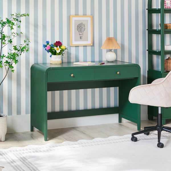 Zoey Modern Curve Design Writing Desk – Walker Edison