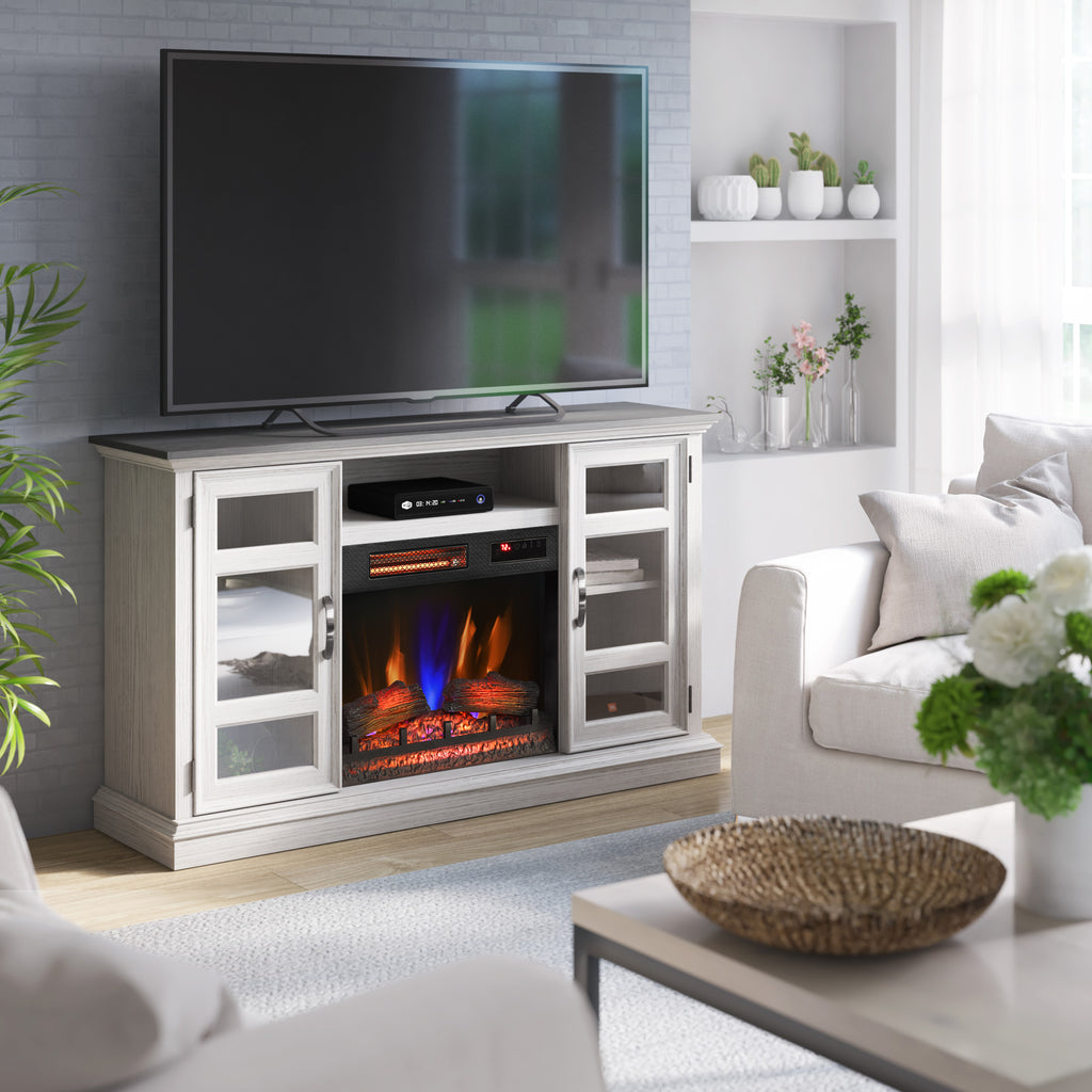 duraflame® Two Tone Wood Oak Electric Fireplace TV Stand with 3D