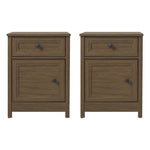 Groove Side 1 Drawer, 1 Door Nightstands 2 Piece Set Living Room Walker Edison  Thumbnail