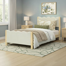 Suri Modern Wavy Boucle Upholstered Twin Bed