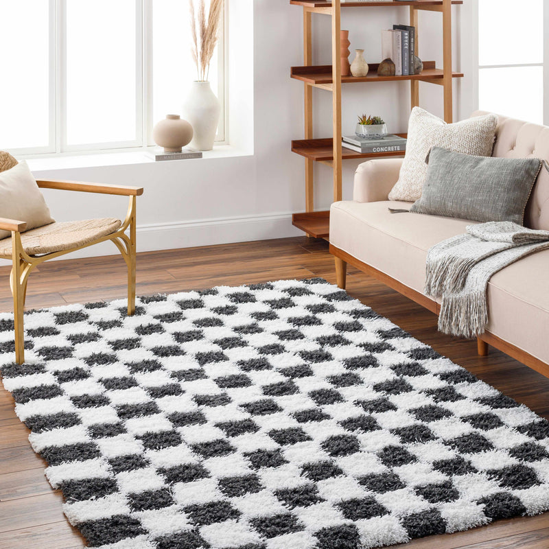 Boutique Rugs - Atira Black & White Checkered Area Rug Rugs Boutique Rugs 