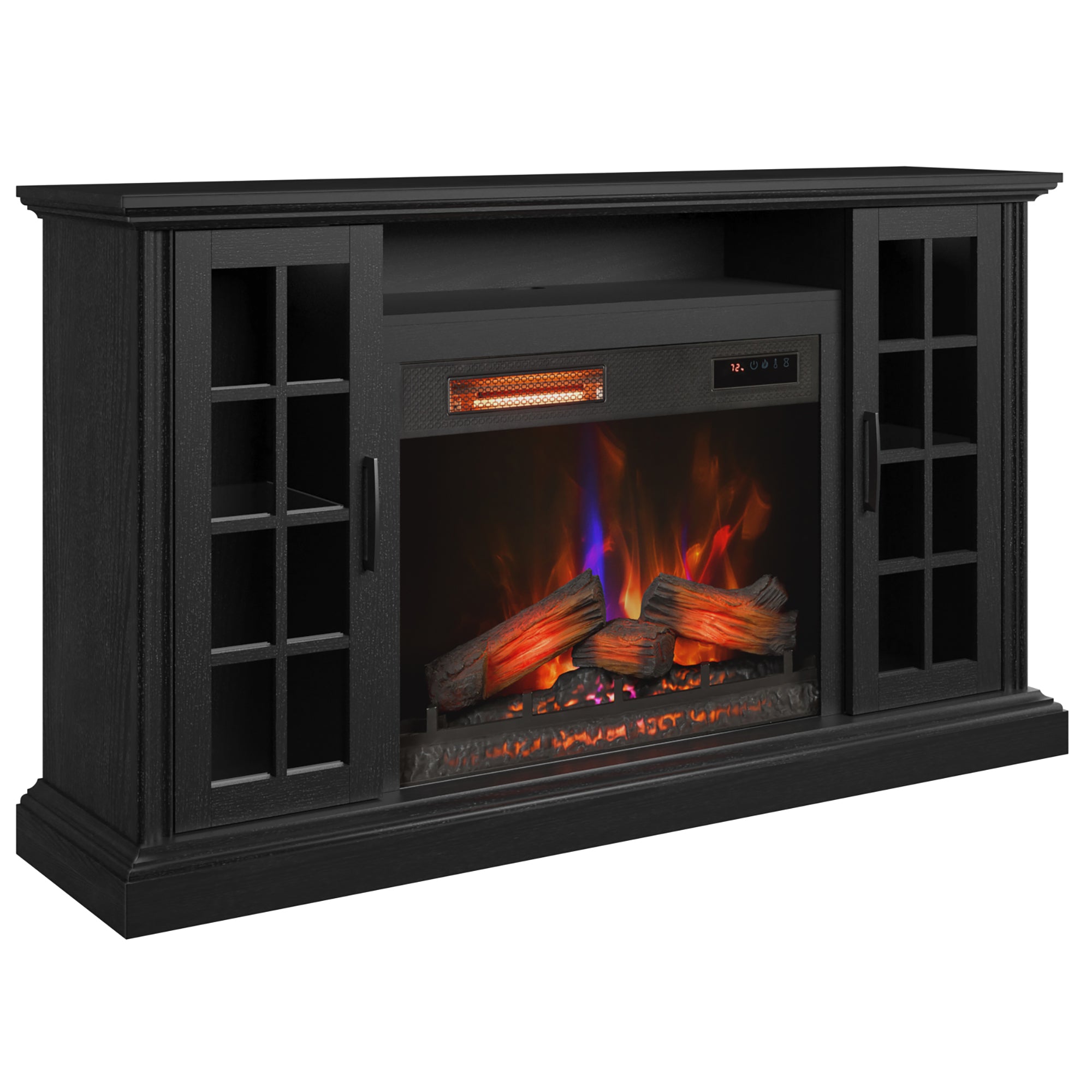 duraflame® Windowpane Glass Door Electric Fireplace TV Stand Media