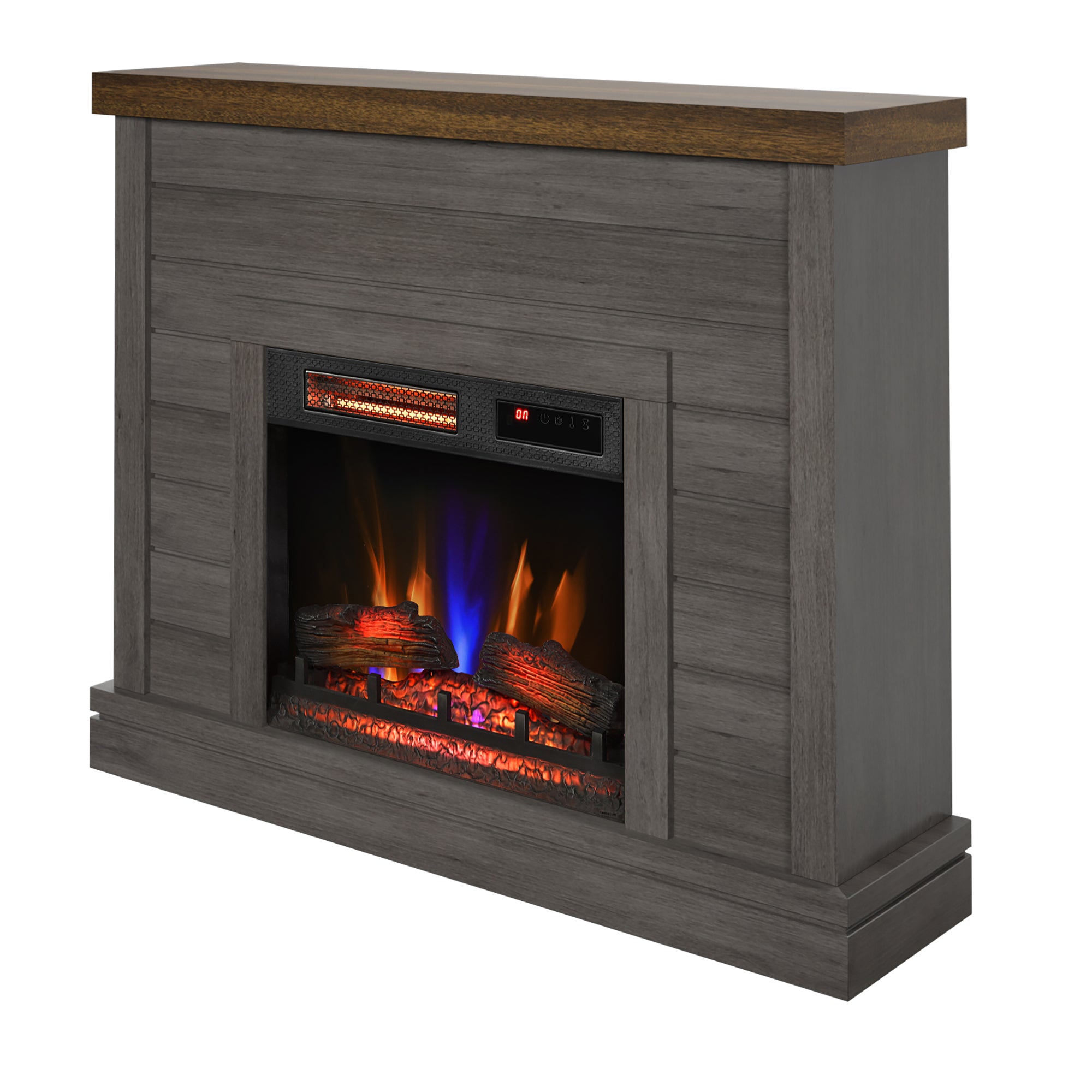 duraflame® Farmhouse Shiplap Electric Fireplace Wall Mantel