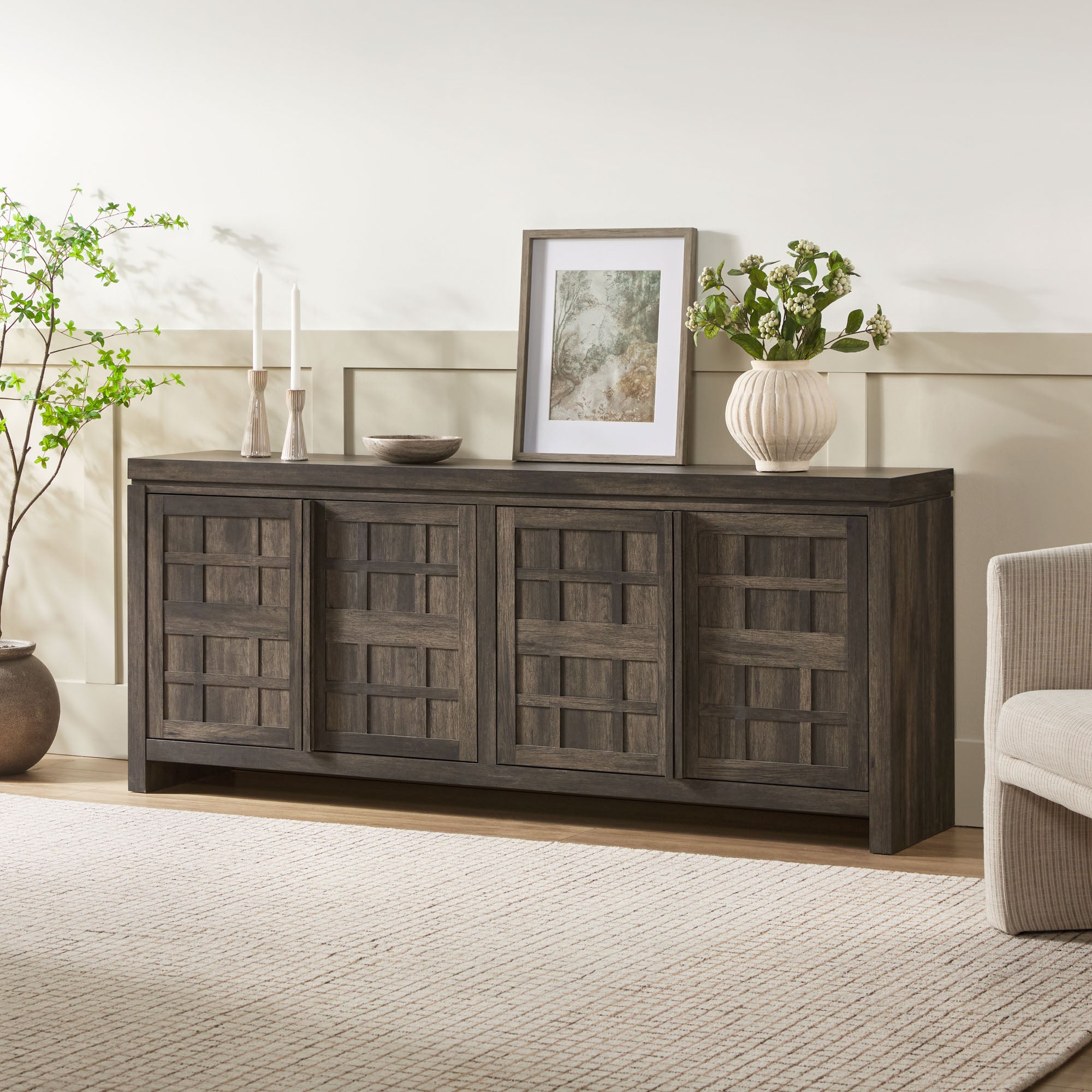 Booker Modern Windowpane TV Stand Sideboard | Walker Edison