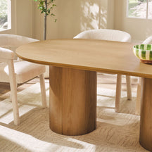 Maya Modern 70" Oval Dining Table with Round Pedestal Base, Seats 6