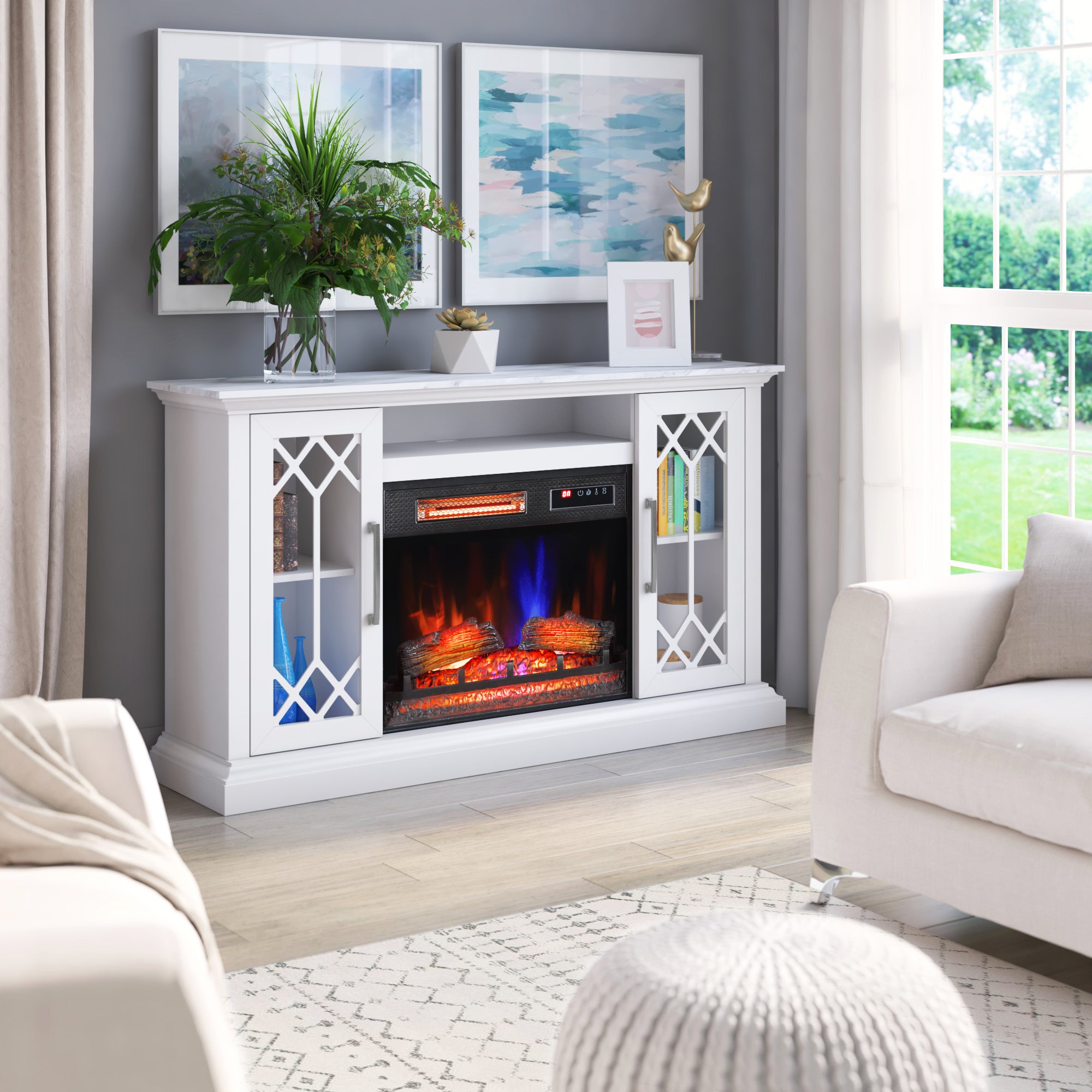 WindCore FAN WEAR ENTRY SET LL オフホワイト duraflame® Electric Fireplace Farmhouse 65