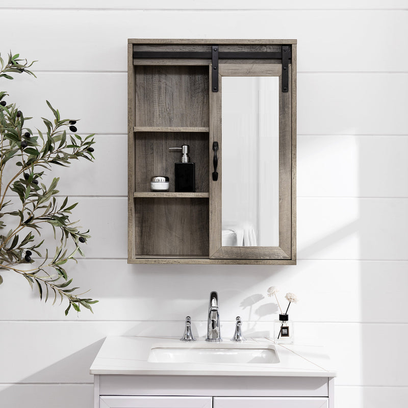 Medicine Cabinet Mirror, Slide Out Shelving, Easy Hang Ready - Decor Steals