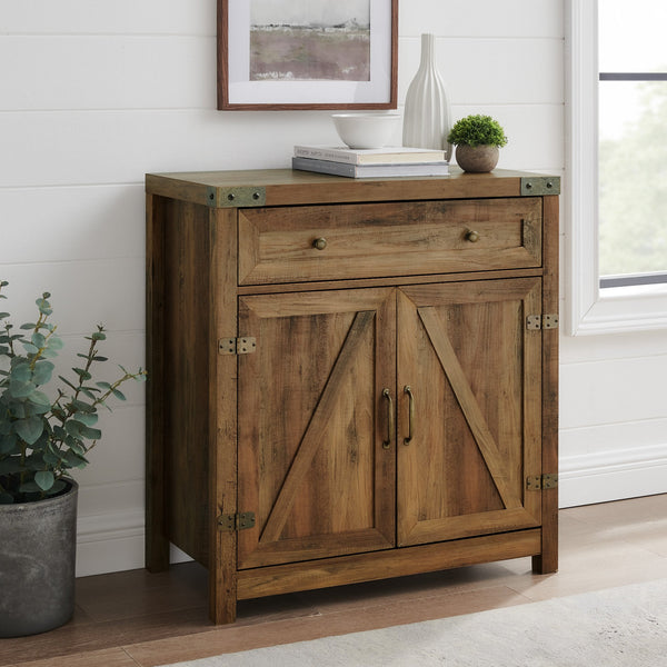 Barn Door Accent Cabinet Living Room Walker Edison 