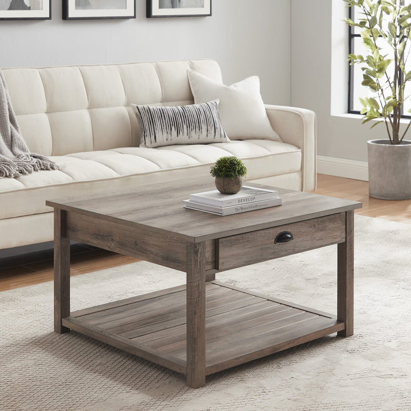 Country Coffee Table Living Room Walker Edison 