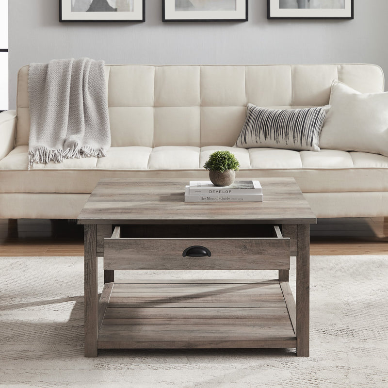 Country Coffee Table Living Room Walker Edison 