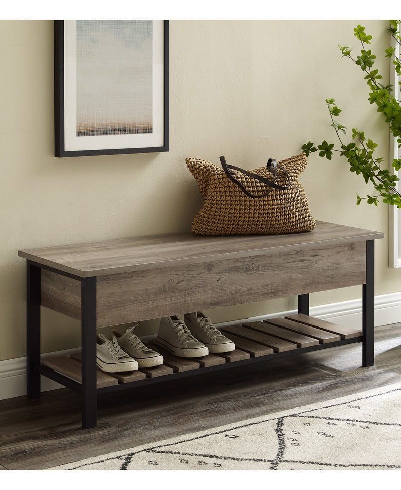 Park City Wood and Metal Bench – Walker Edison