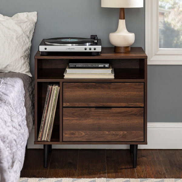 Lincoln Nightstand Bedroom Walker Edison Dark Walnut 