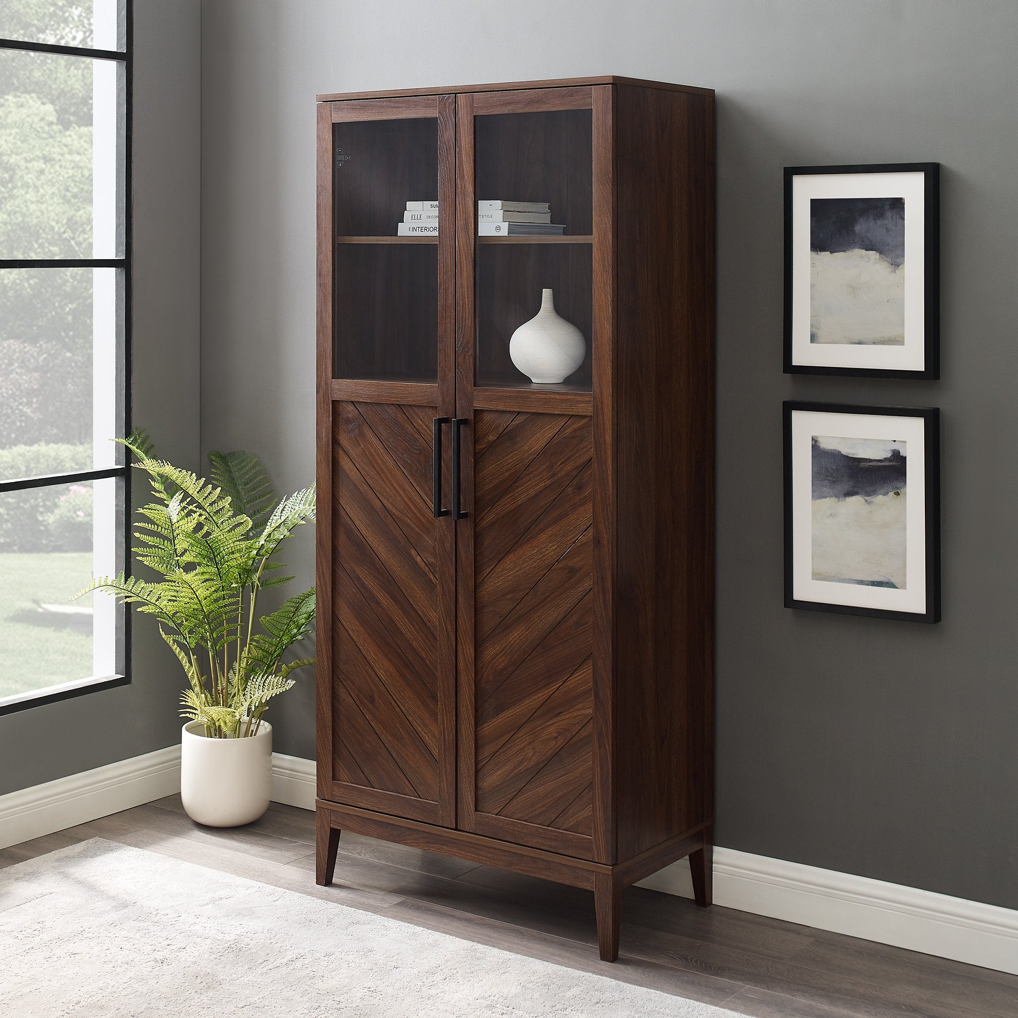 Logan Chevron Storage Cabinet – Walker Edison