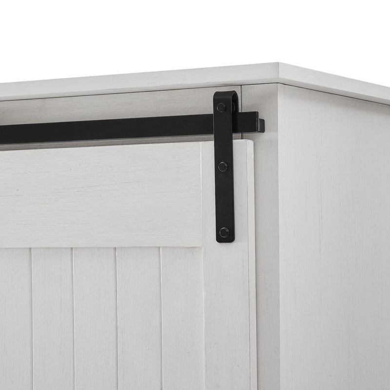 Middelbrook Designs Tall Sliding Groove Door Storage Cabinet - On