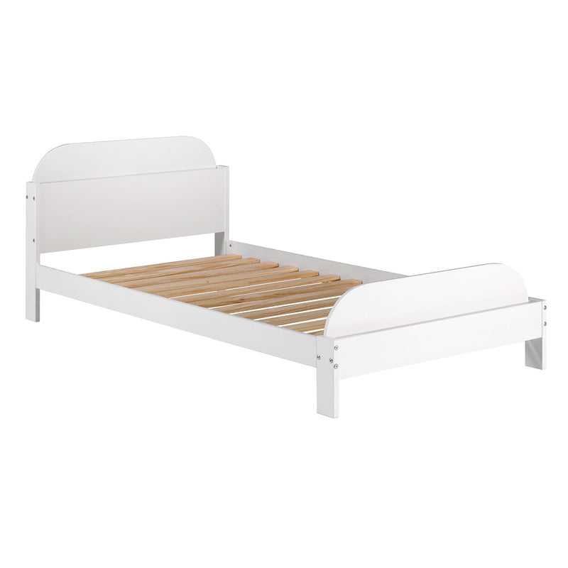 Solid Wood Twin Bookcase Bed Beds & Bed Frames Walker Edison White 