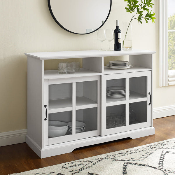 Boden Sliding Glass Door Sideboard Dining Room Walker Edison Brushed White 