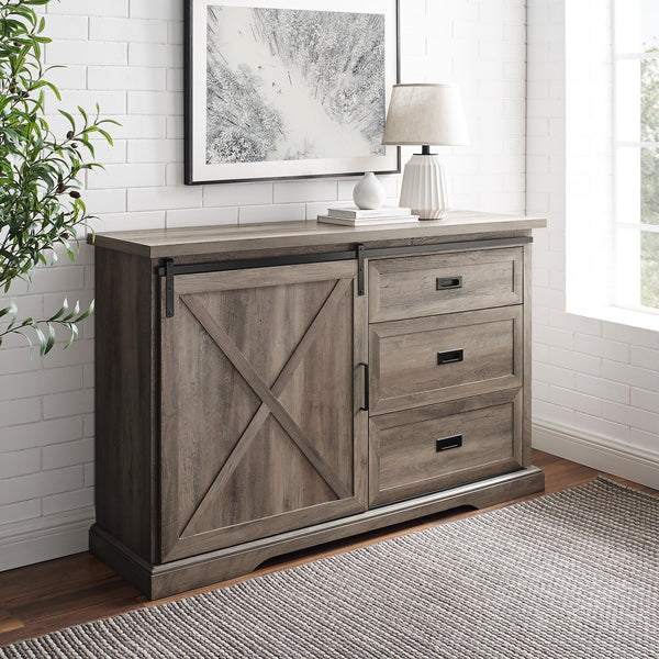 Sliding X Barn Door Sideboard Dining Room Walker Edison 