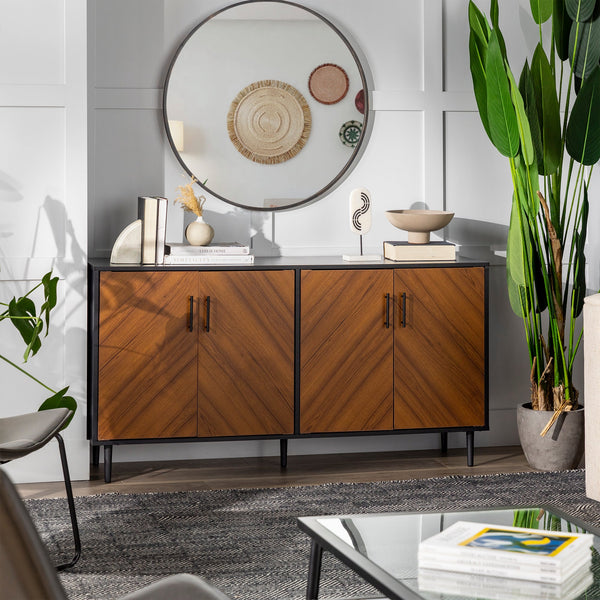 hahaha様　レコードラック　ミッドセンチュリー　ポストモダン　スペースエイジ Bookmatch Hampton Buffet Sideboard / TV Stand – Walker Edison