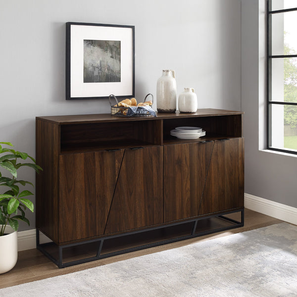 Ian Angled Door Sideboard Dining Room Walker Edison Dark Walnut 