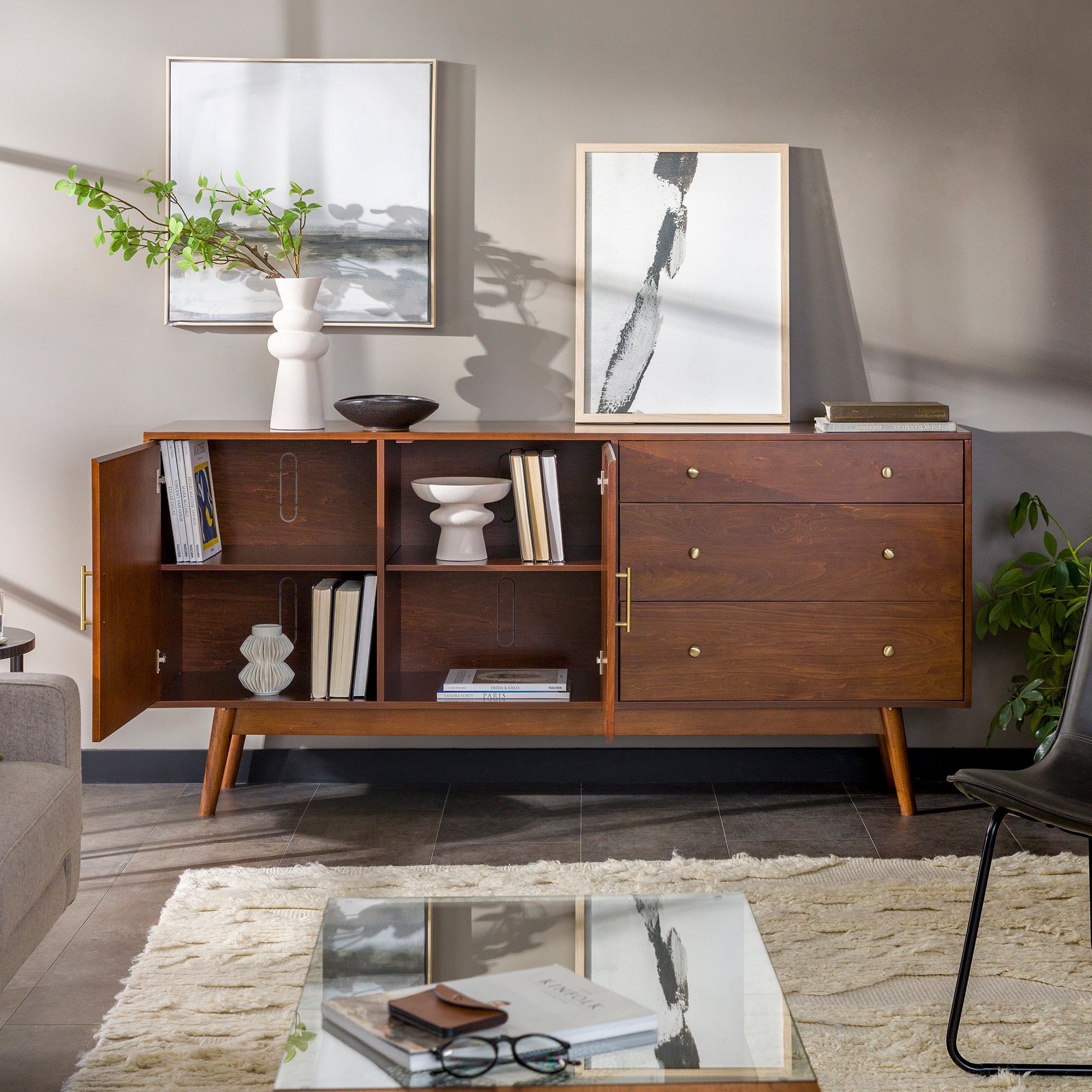 70-Inch Mid-Century Modern TV Console | Walker Edison