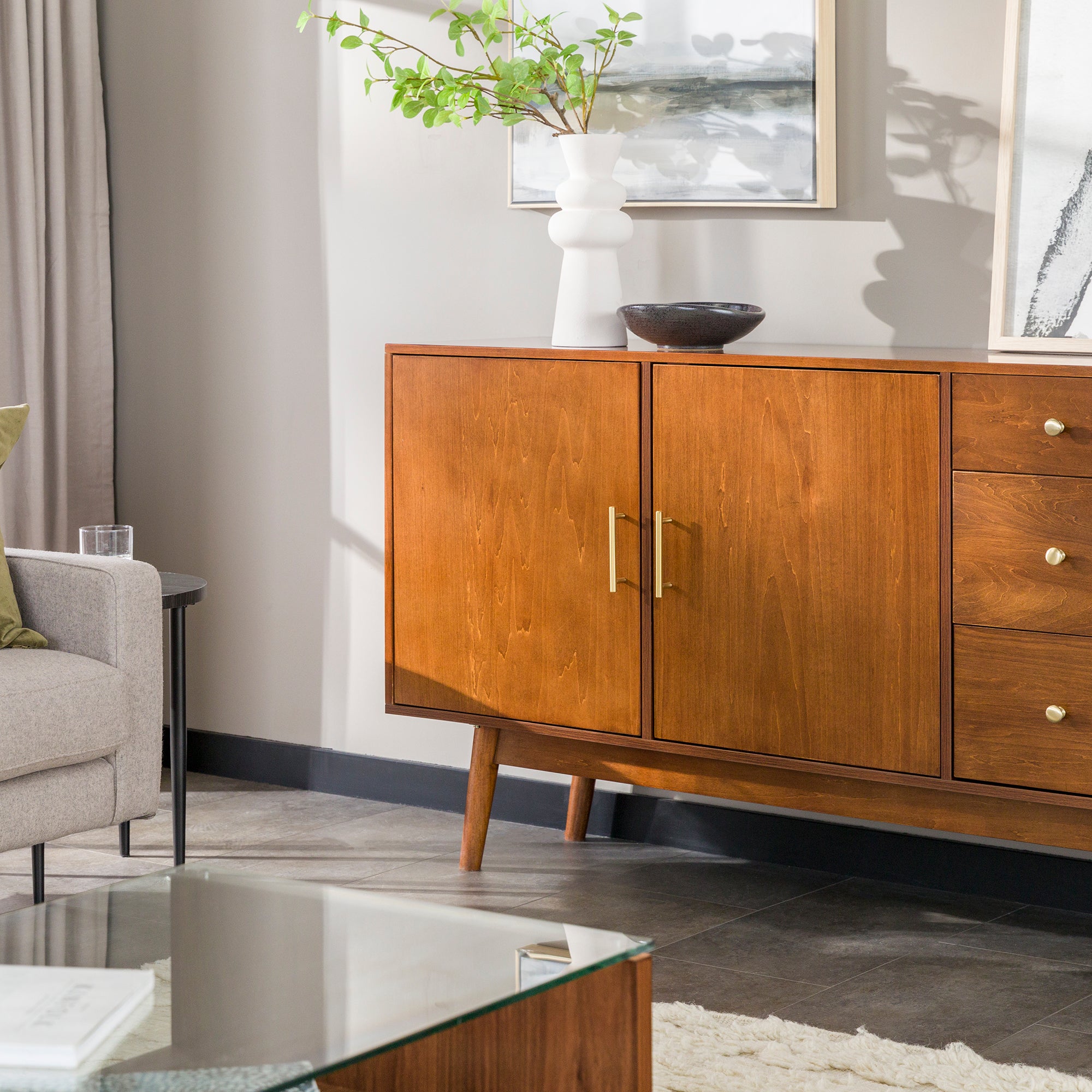 70-Inch Mid-Century Modern TV Console | Walker Edison
