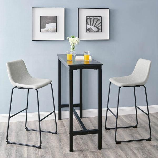 Faux Leather Barstools Dining Room Walker Edison Grey 
