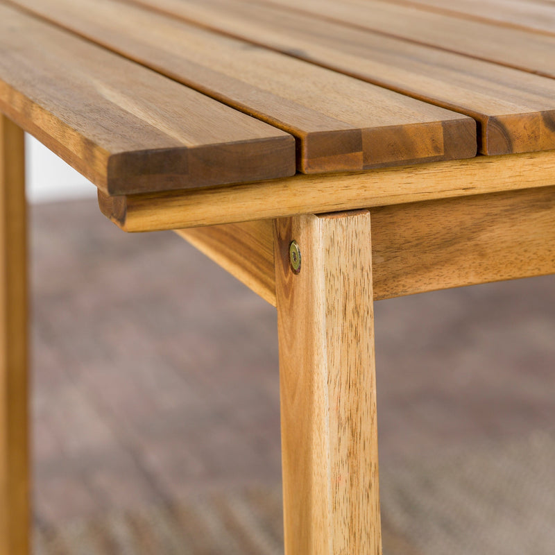 Modern Solid Wood Slat-Top Outdoor Dining Table Living Room Walker Edison 