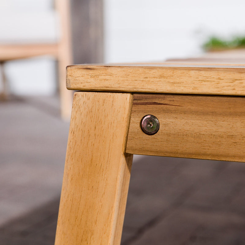 Modern Solid Wood Outdoor Slat-Top Coffee Table Walker Edison 