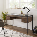 Fulton Desk Home Office Walker Edison Dark Walnut  Thumbnail