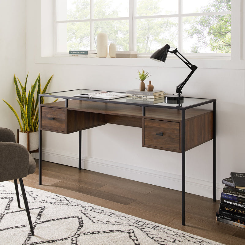 Walnut Office Desk With Two Solid Walnut Drawers, Bureau, Mid Century  Modern, Study Desk, Walnut, Modern, Writing Desk,solid Wood Desk,table 