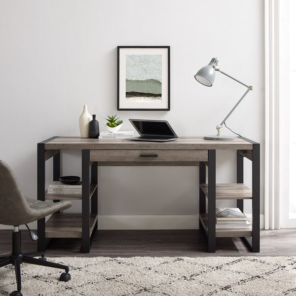 Urban Blend Storage Desk Home Office Walker Edison Grey Wash 