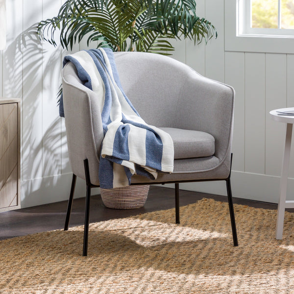 Modern Upholstered Fabric Accent Chair Walker Edison Fog Gray 