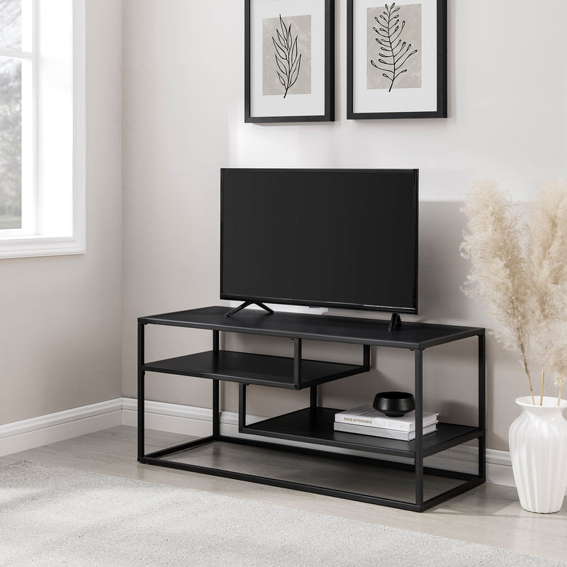 40" Contemporary Metal TV Stand Living Room Walker Edison Solid Black 