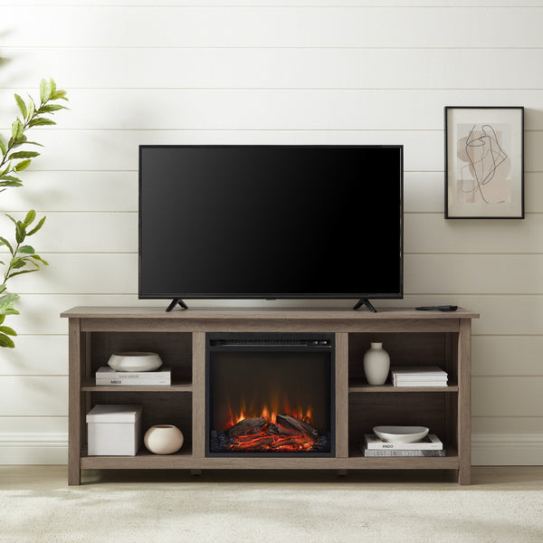 Mission-Style Fireplace TV Stand for TVs up to 65” Entertainment Centers & TV Stands Walker Edison 