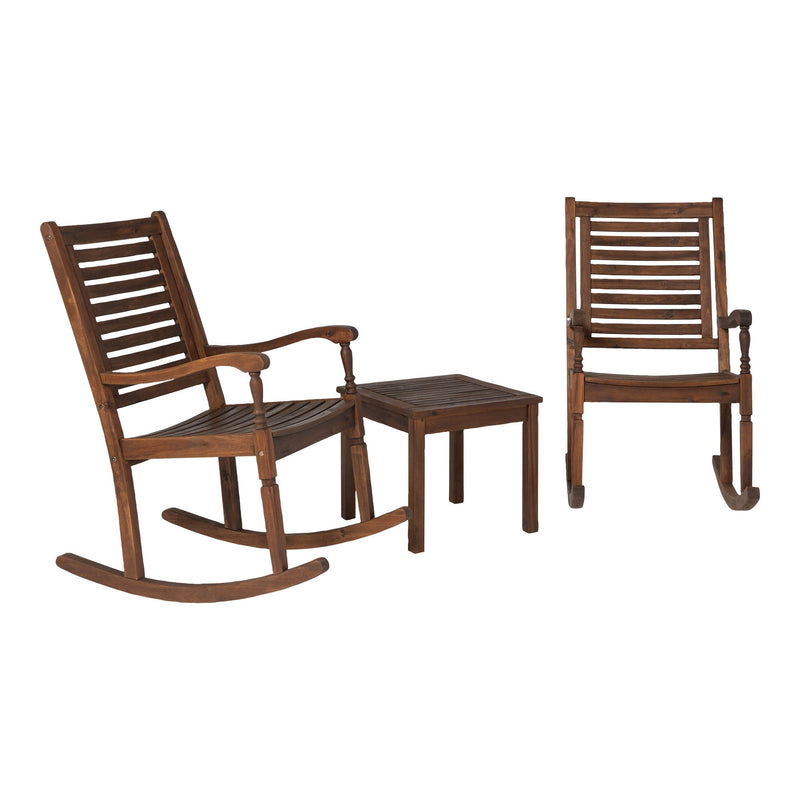 3-Piece Rocking Chair Outdoor Chat Set with Side Table Patio Walker Edison 