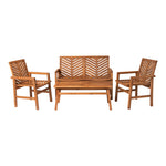 Vincent 4-Piece Outdoor Patio Chat Set Patio Walker Edison Brown  Thumbnail