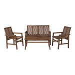 Vincent 4-Piece Outdoor Patio Chat Set Patio Walker Edison Dark Brown  Thumbnail