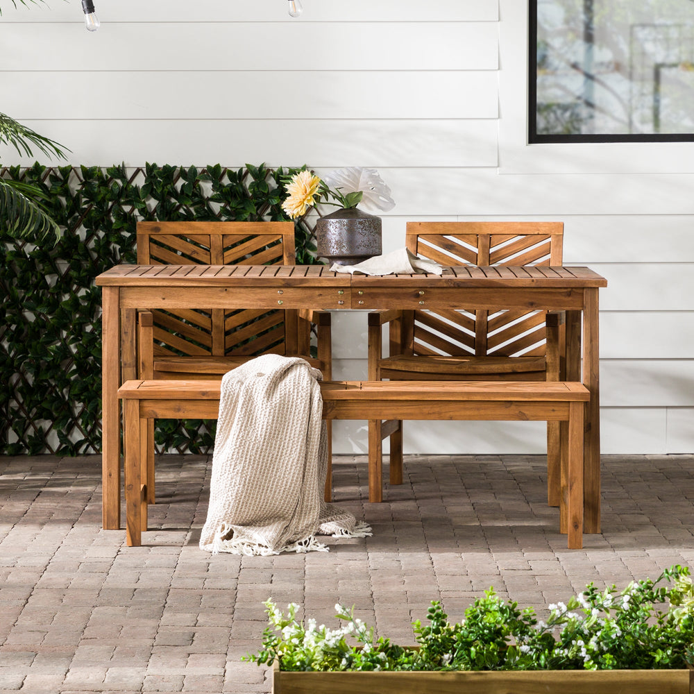 Vincent 4-Piece Chevron Outdoor Patio Dining Set – Walker Edison