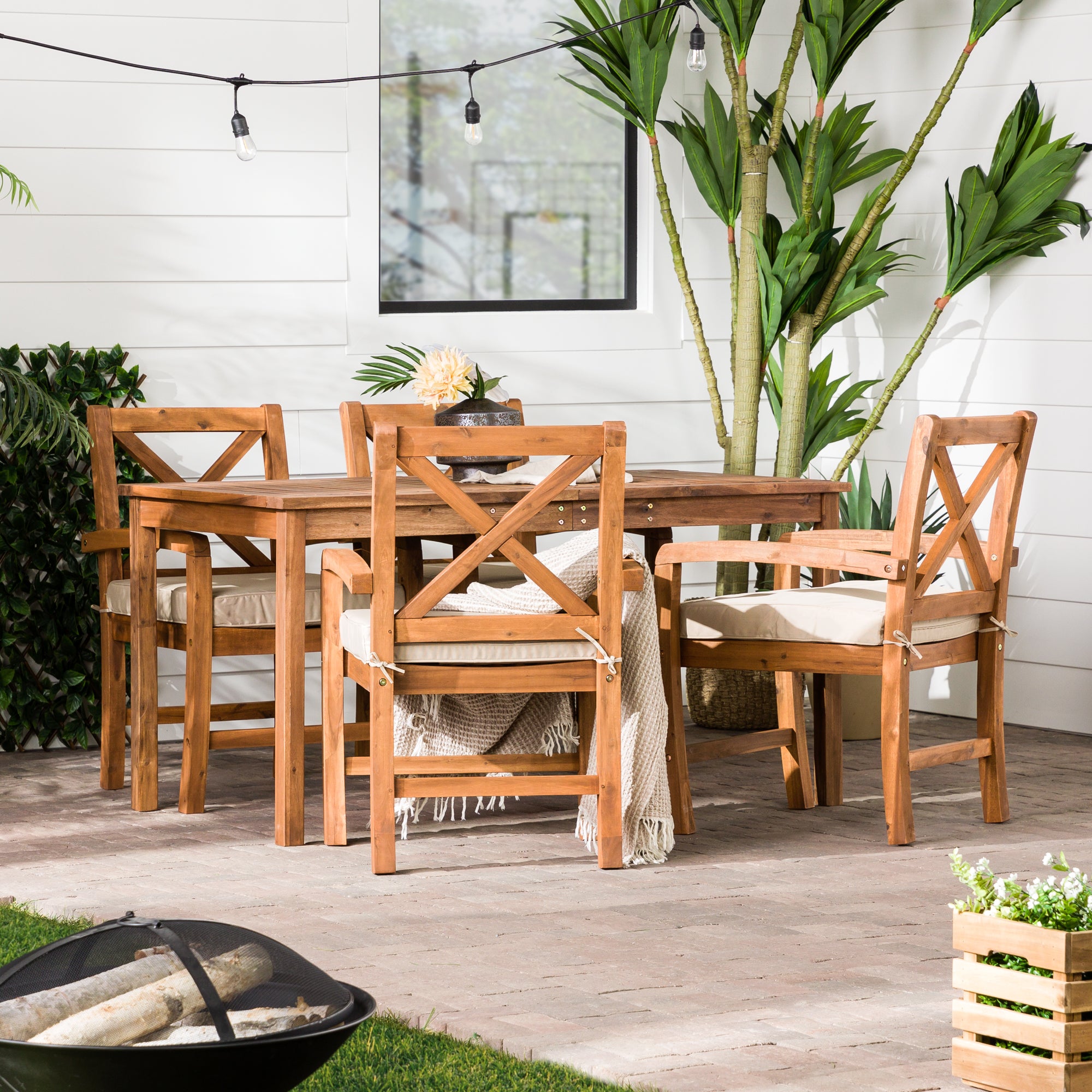 5-Piece Crosswinds Outdoor Dining Set – Walker Edison