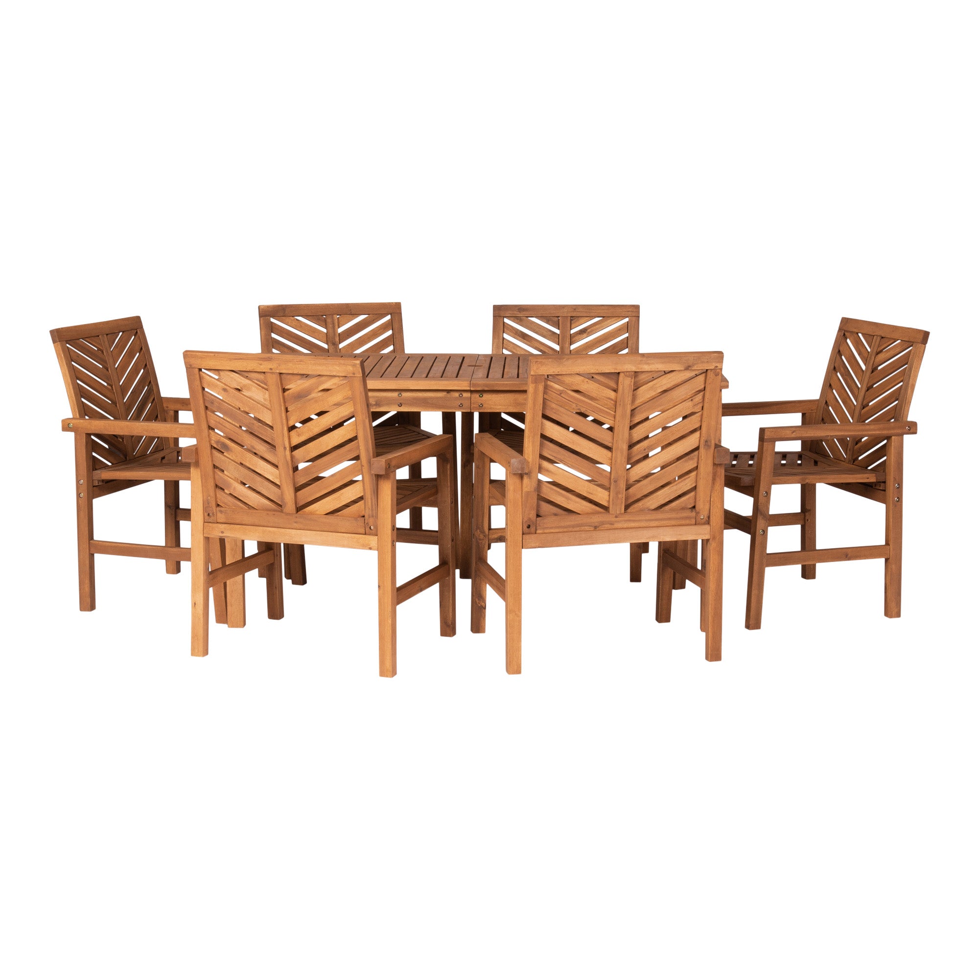 Vincent 7-Piece Chevron Outdoor Dining Set | Walker Edison