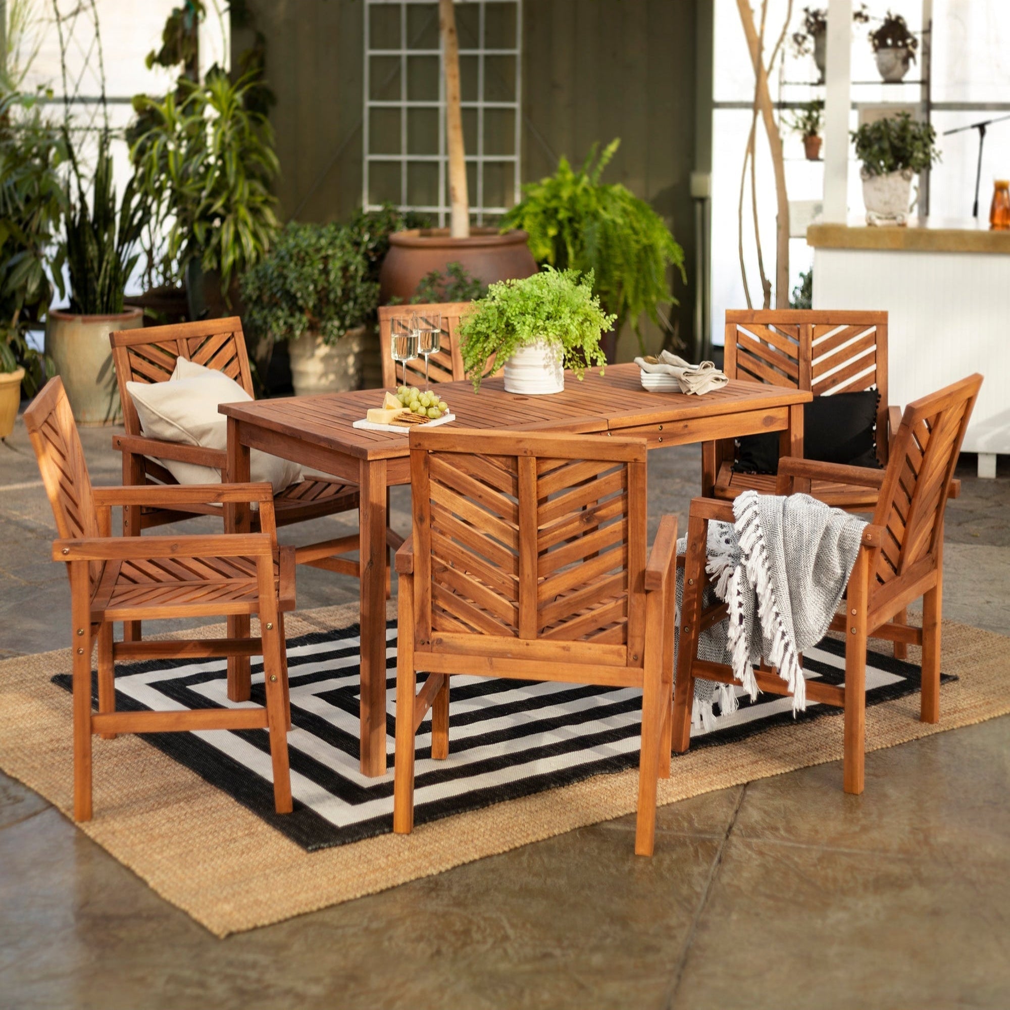 Vincent 7-Piece Outdoor Patio Dining Set – Walker Edison
