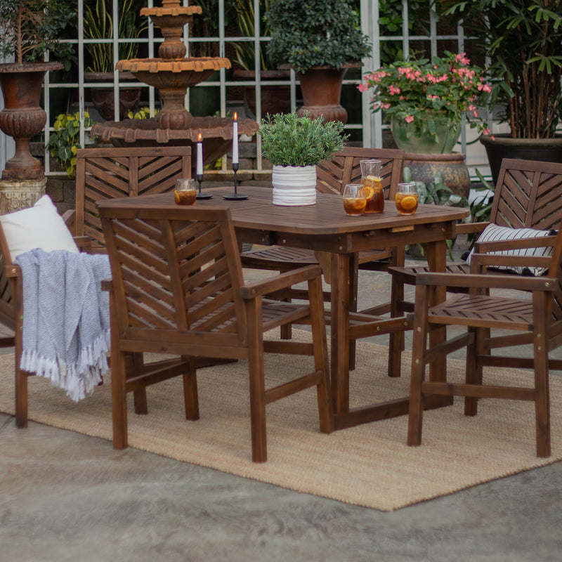 Vincent 7-Piece Extendable Outdoor Patio Dining Set – Walker Edison