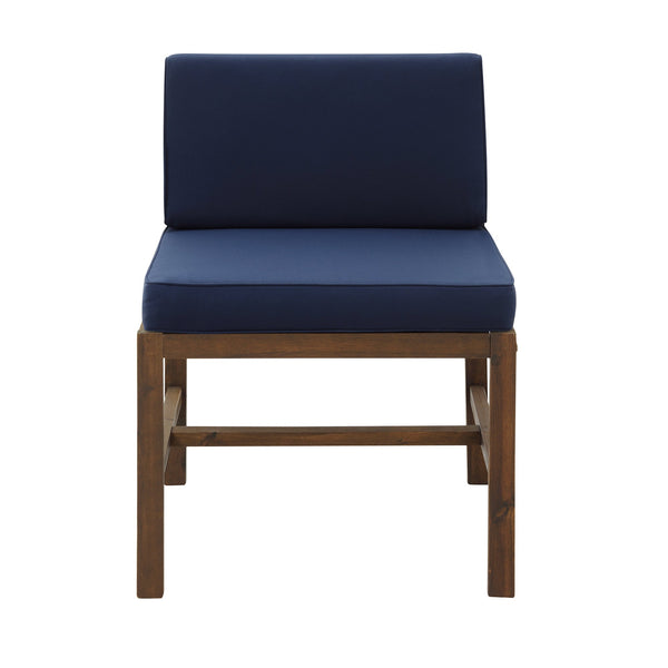 Sanibel Modular Outdoor Acacia Armless Chair Patio Walker Edison 
