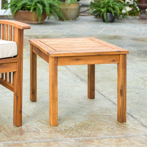 Walker edison acacia wood on sale patio simple dining table