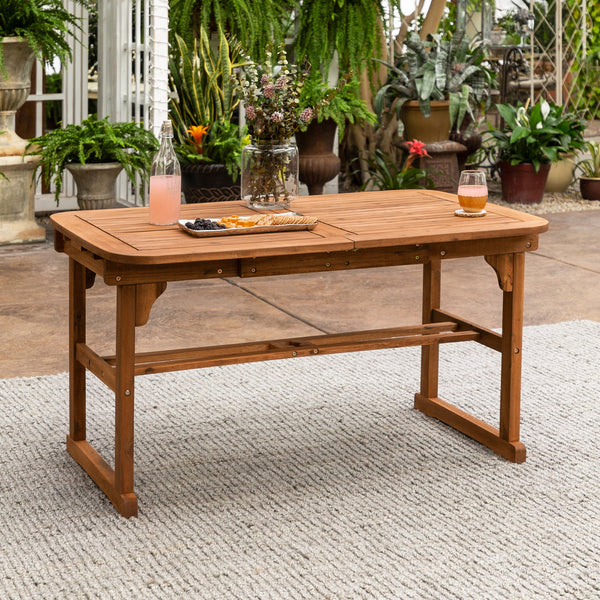 Acacia Wood Outdoor Patio Butterfly Dining Table Patio Walker Edison Brown 