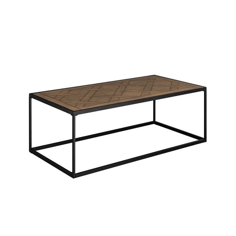 Contemporary Decorative Parquet-Top Rectangle Coffee Table Coffee Table Walker Edison 